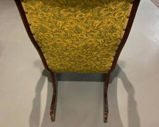 Back of vintage rocking chair.