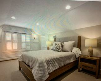 Queen bedframe - brand new and has only been used a few times ($300). Please note that this does not include the mattress, but we have another queen mattress available for $100 that has rarely been used.