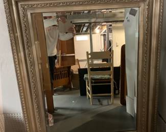 Mirror with wooden frame 42" x 52.5" Excellent condition ($45).