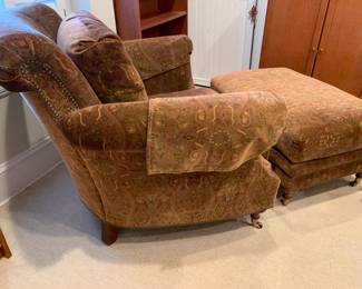 Side view of chair and ottoman.