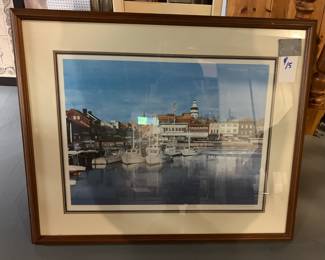 Framed artwork - Downtown Annapolis MD harbor - $15