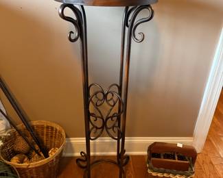 #43 iron and wood plant stand 15x39 $40.00