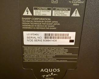 #13 AQOUS TV LC37D40U 37" $30.00