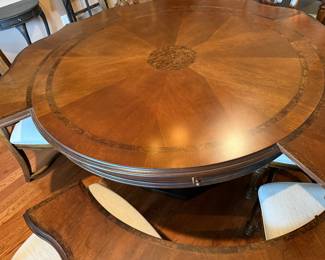 #1 Universal Furniture table with 6 chairs, 4 leaves and pads. 54-74x30 $275.00