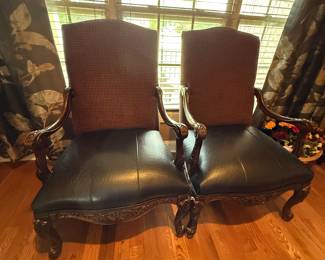 #3 Leather seat chairs set of 2 $250.00