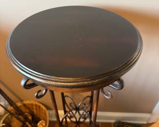 #43 iron and wood plant stand 15x39 $40.00
