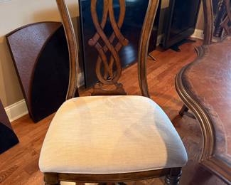 #1 Universal Furniture table with 6 chairs, 4 leaves and pads. 54-74x30 $275.00