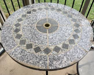#44 stone top table 29x30 $40.00