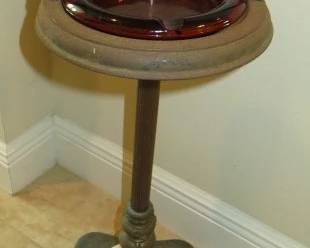 Antique Cast Iron Smoke Stand Ashtray