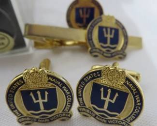 The United States Naval War College Cufflinks, Tie Clasp
