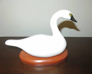 Bob Jobs, Carved Wood Swan by Capt. Bobs Decoys Havre De Grace, MD