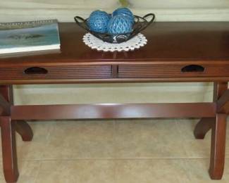 Double Drawer Console Sofa Table, Matching End Table