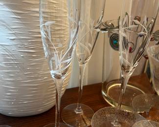 Lenox crystal champagne flutes