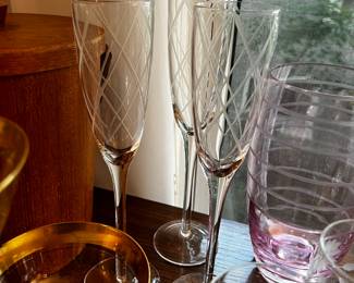 Lenox crystal champagne flutes