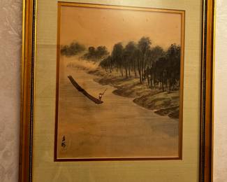 Asian watercolor painting