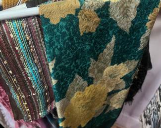 green/yellow floral pattern scarf