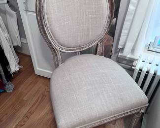 Faustine accent Chair tan fabric salvaged light oak finish acme furniture
