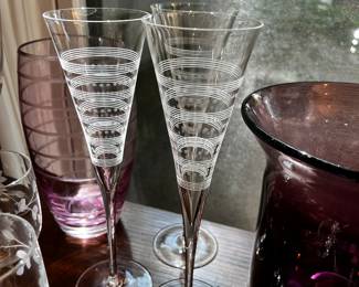 Lenox crystal champagne flutes
