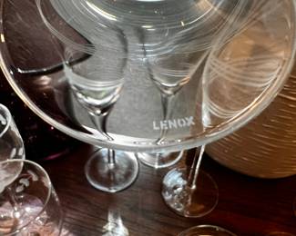 Lenox crystal champagne flutes