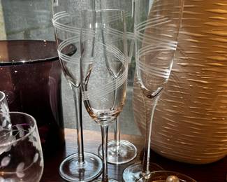 Lenox crystal champagne flutes