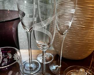 Lenox crystal champagne flutes
