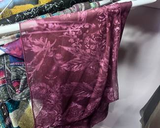 purple floral scarf