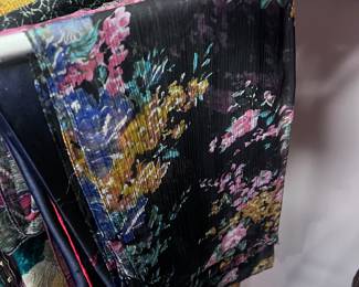 floral black multicolor scarf