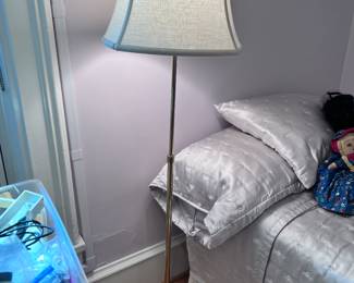 Brass floor lamp with shade