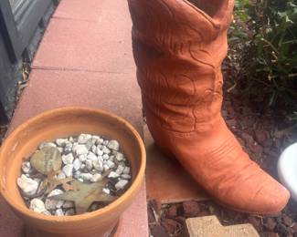 Large terra cotta boot
