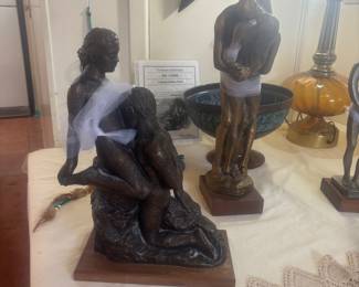 Beautiful statues that I put tulle clothing on, so as not too offend anyone