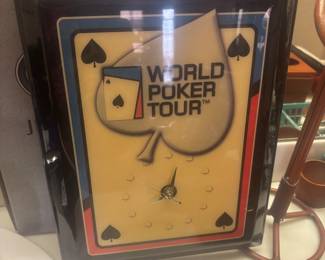 World poker tour clock, blanket and cap