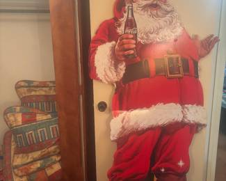 Vintage card board Coca Cola Santa