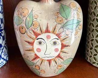 Vintage Sunface & Moon face Tonala vase