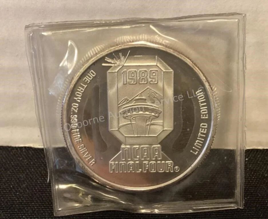1989 NCAA Troy Ounce Silver Medallion/Coin