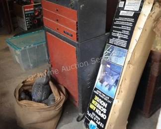 Toolbox, decoys, screen house
