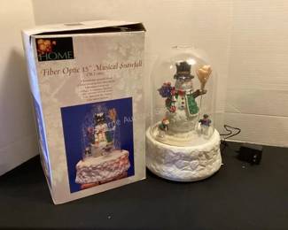 Fiber optic musical snowglobe