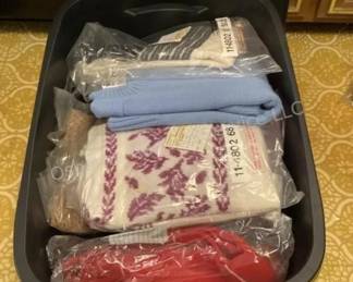 Tote of vintage sweaters