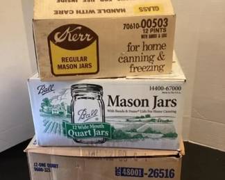 Several lots of canning jars