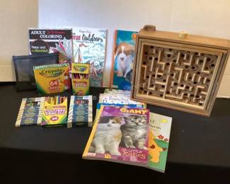 Coloring books & marble game