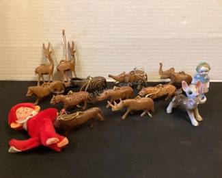 Wood animal ornaments & more