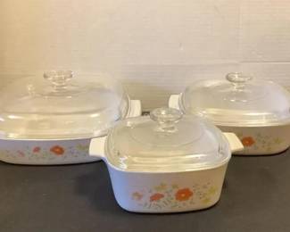 Corning Ware Wildflower Casserole set