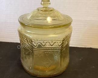 Amber cracker jar