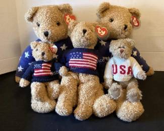TY USA Curly Bears