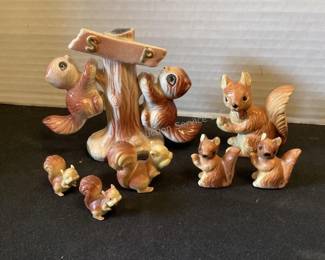 Vintage squirrel figurines