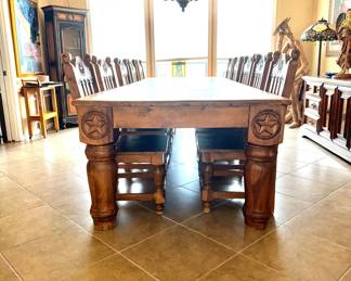 Custom built in Fredericksburg, 10 chairs, sits 12, 11’ L x 47-1/2” W