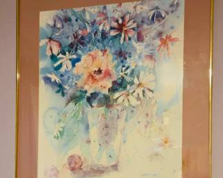 Framed & Matted Floral Print