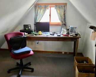 Wood Work Table; Task Chair; Computer; Printer; Telephone; Assorted Electronics and much more!