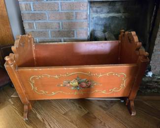 Handcrafted & Hand Painted Child's Baby Rocker