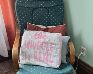 Gliding Rocker with Cushions and Decorative Pillows
