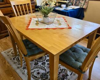 Light Oak Rectangular Dining Table with 3 Matching chairs; Area Rug; and much more!